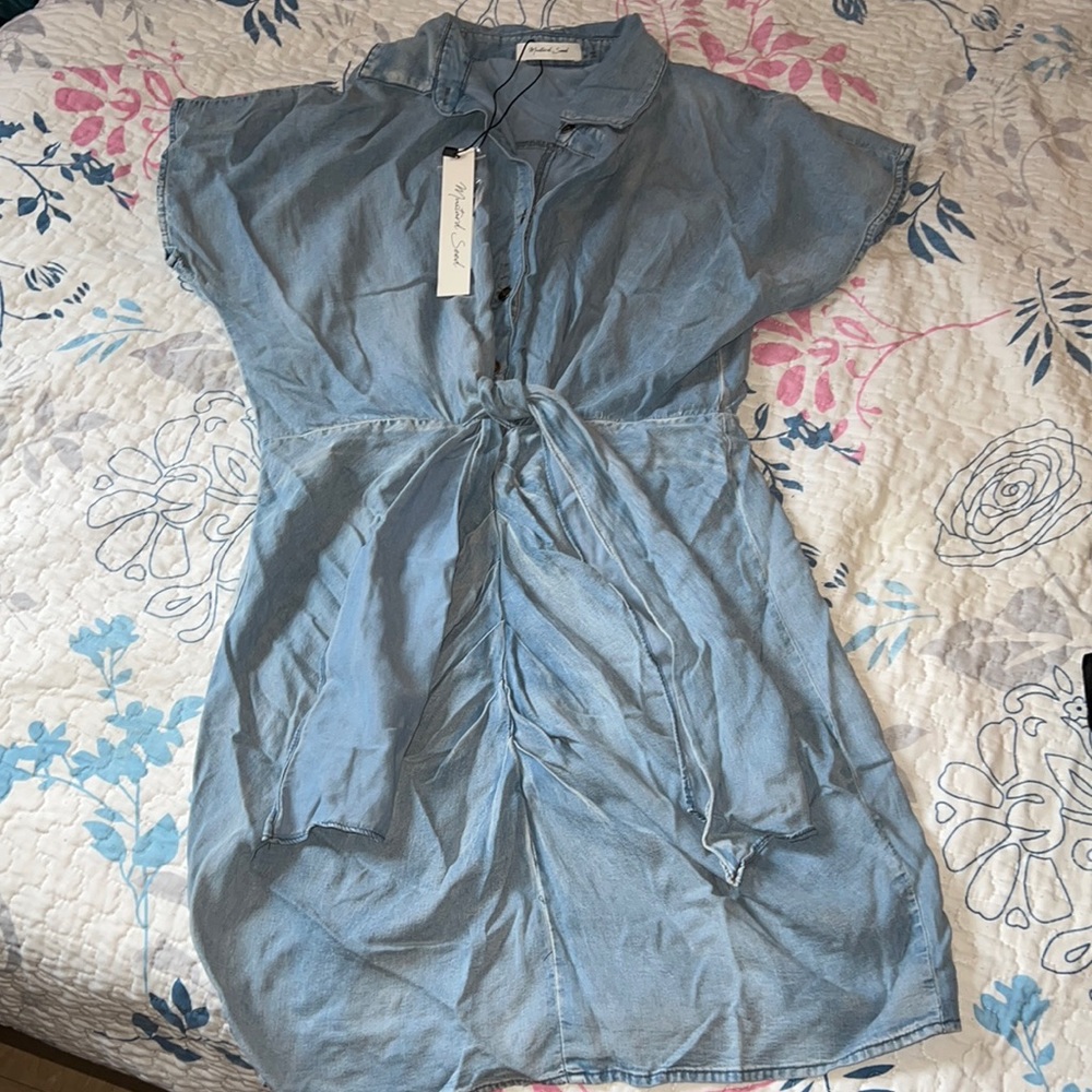 Denim tie dress